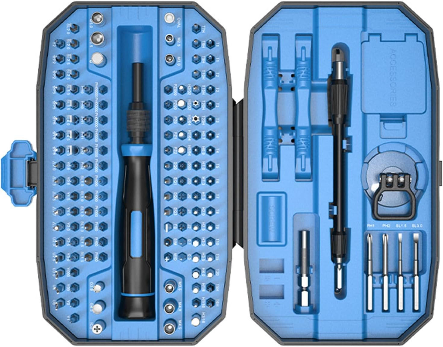 SCHRAUBENDREHER-SET-DIY,152-IN-1 Präzisionsschraubendreher-Set - Blau, Metall (19.5/11/5cm) - LIBRATON
