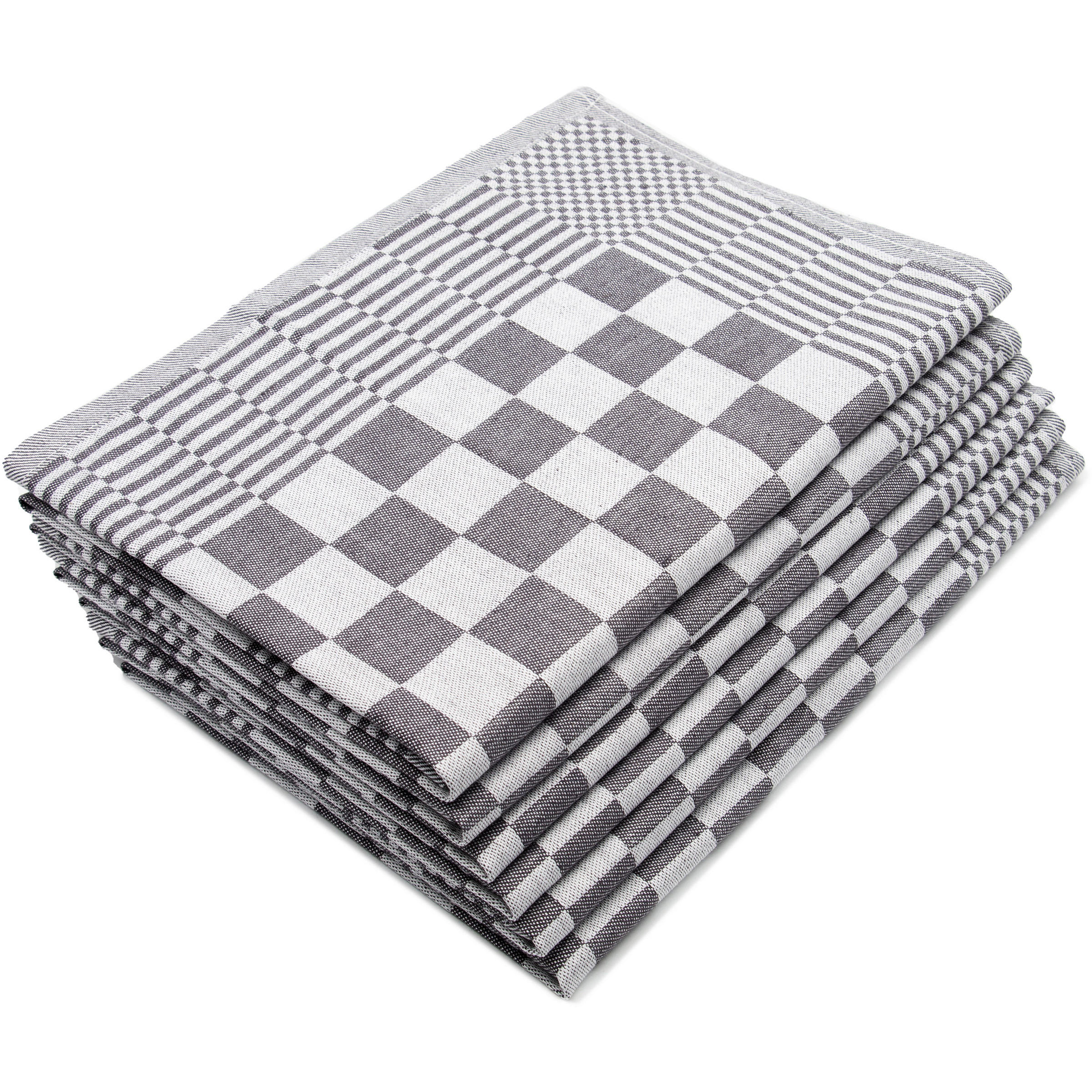 GESCHIRRTÜCHER, 6er-Set, 65x65 cm, 100% Baumwolle, Grau - Anthrazit, Textil (65/65cm) - Zollner