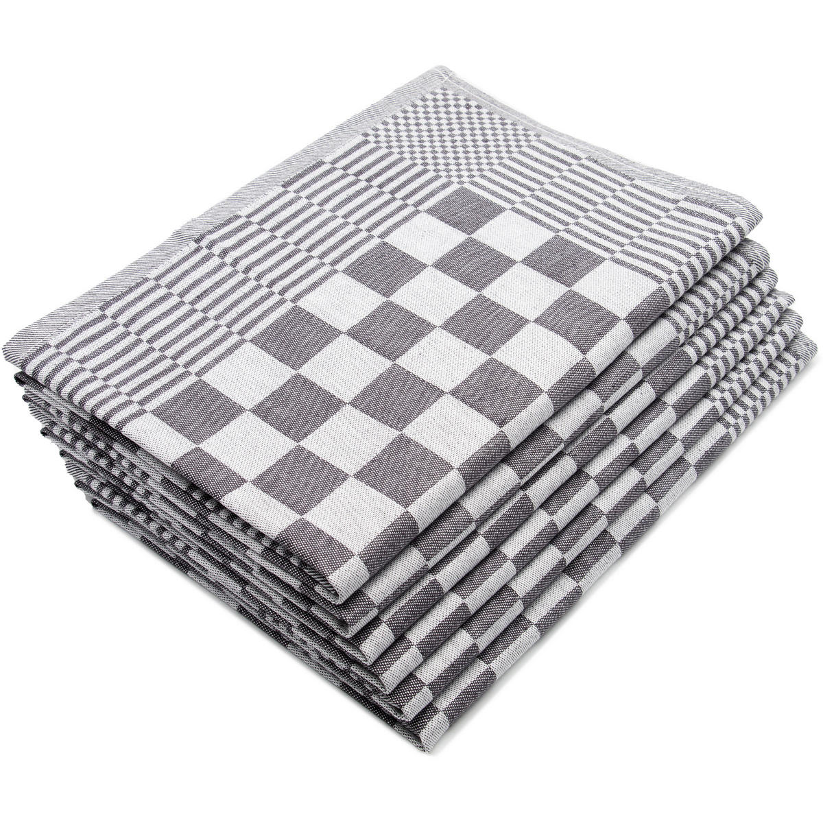 GESCHIRRTÜCHER, 6er-Set, 65x65 cm, 100% Baumwolle, Grau - Anthrazit, Textil (65/65cm) - Zollner