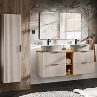 BADMÖBEL-SET 3-TLG. Adelaide-56 - Beige, Holzwerkstoff (190/200/47cm) - Lomado