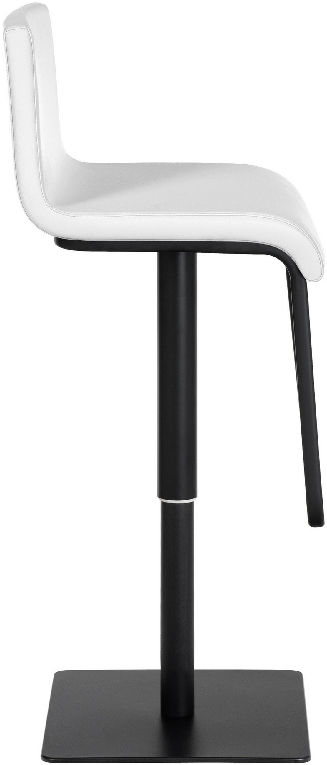 BARHOCKER Bitor Kunstleder Weiß Schwarz - Weiß, Leder/Metall (39/80/46cm) - DELUKE