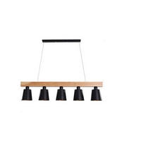 HÄNGELEUCHTE Formel 5-flammig 100/24/13 cm - Schwarz, Holzwerkstoff (100/24/13cm) - Nettlife