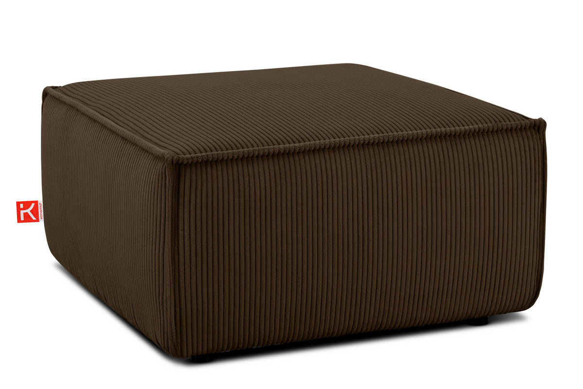 SITZPOUF NAPI gefederte Sitzfläche, dunkelbraun - Dunkelbraun/Schwarz, Textil (83/45/83cm) - KONSIMO®