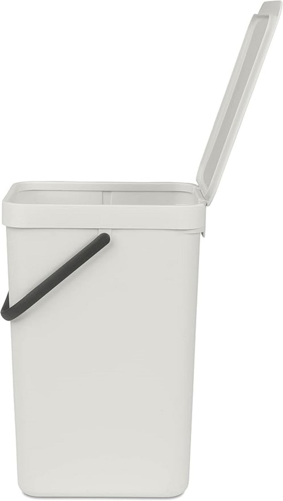 MÜLLEIMER Mit Stay Open Deckel 16 Liter 40 x 27,9 x 22 cm Kunststoff Hellgrau - Grau, Kunststoff (27.9/40/22cm) - PROREGAL