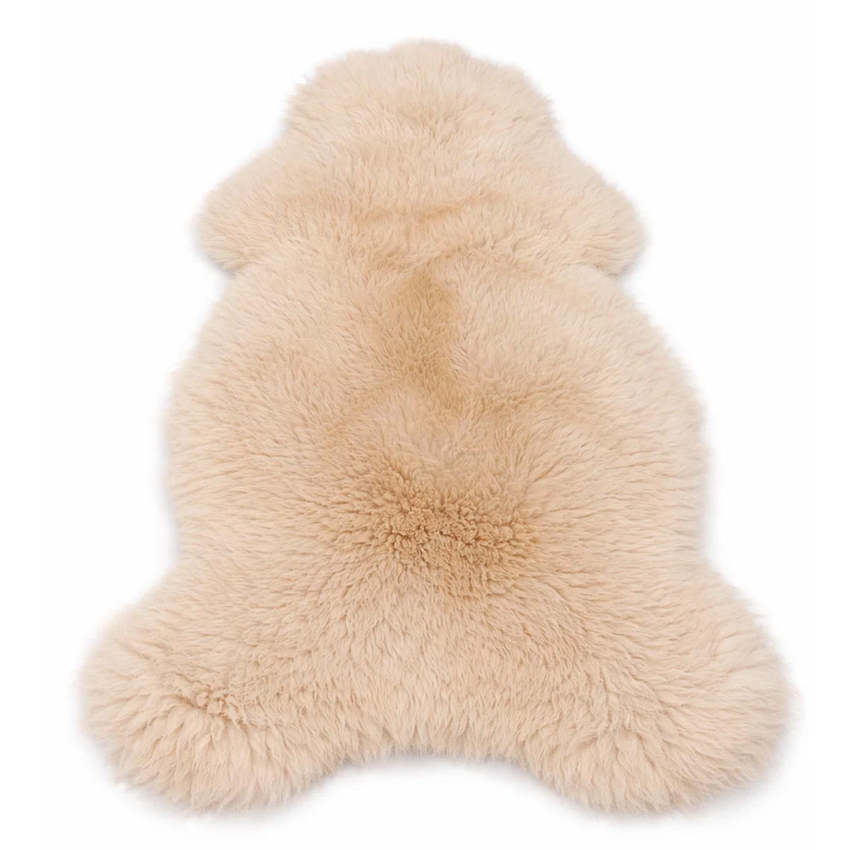 SCHAFFELL Natur Lammfell Weich Flauschig Wohnteppich, Cappuccino, ca. 130 cm - Cappuccino, Fell (70/130cm) - Provellus