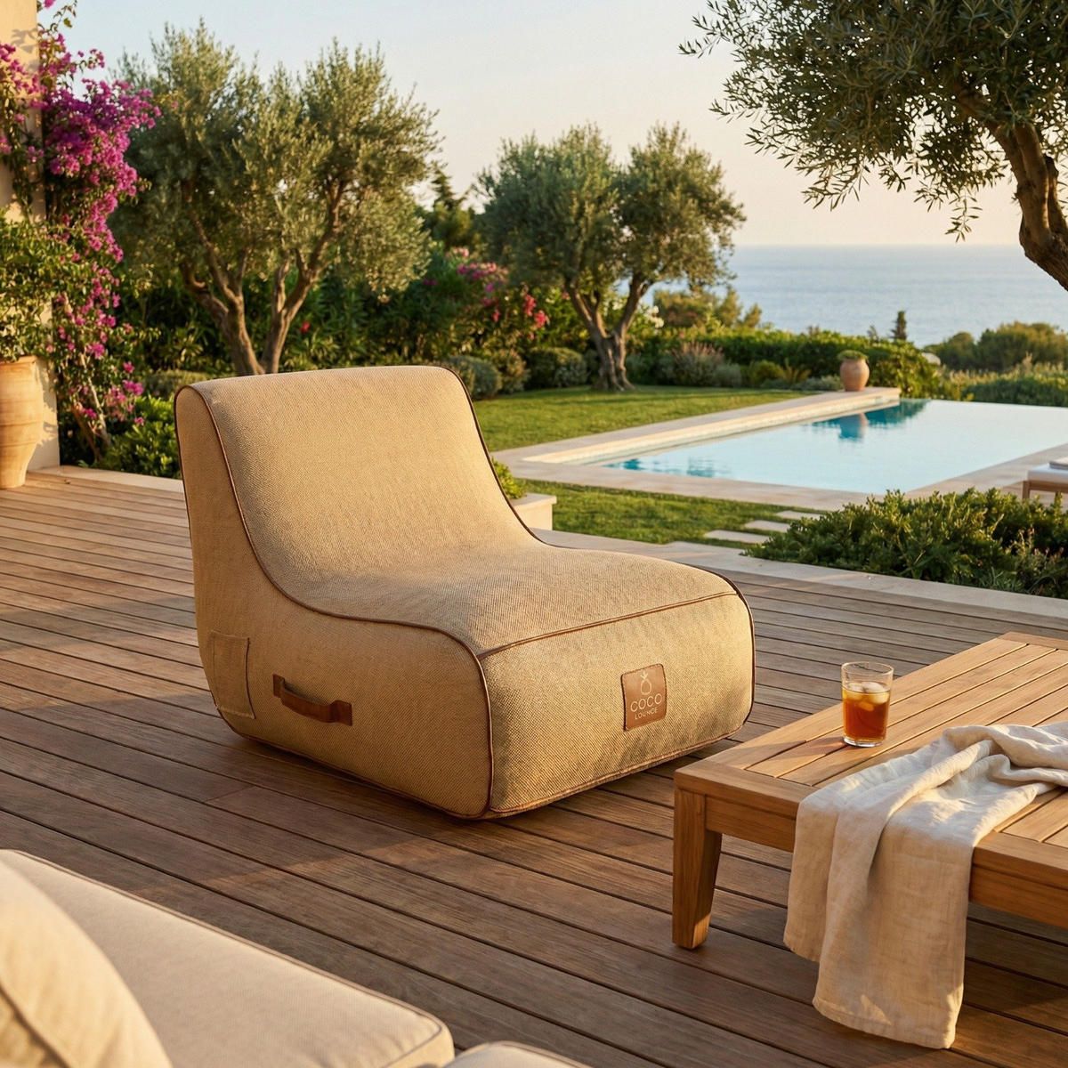 LOUNGESESSEL RIVIERA Beige - Beige, Kunststoff/Textil (75/75/75cm) - Coco Lounge