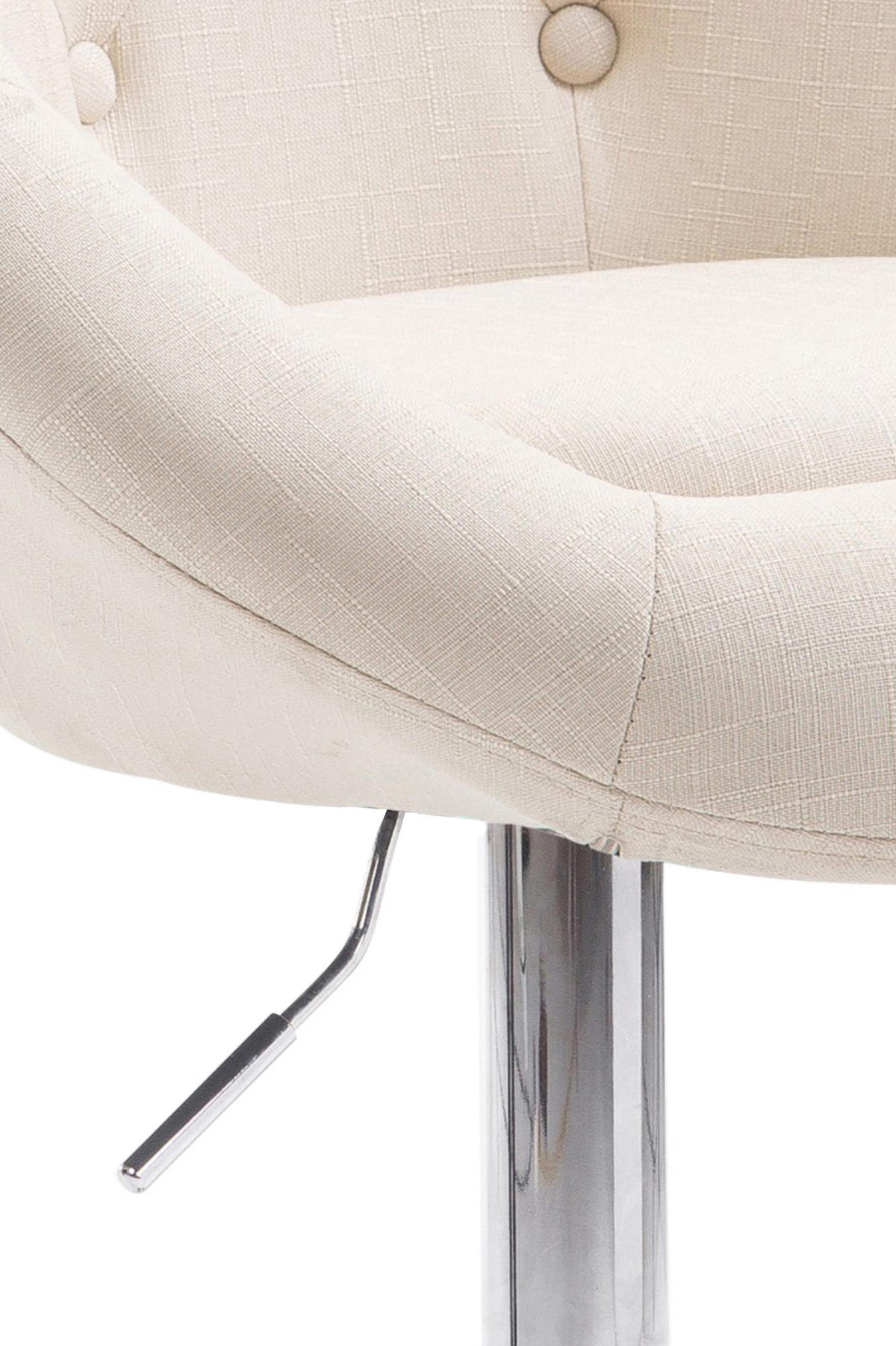 BARHOCKER Stoff creme - Chromfarben/Creme, Textil/Metall (65/107/57cm) - CLP