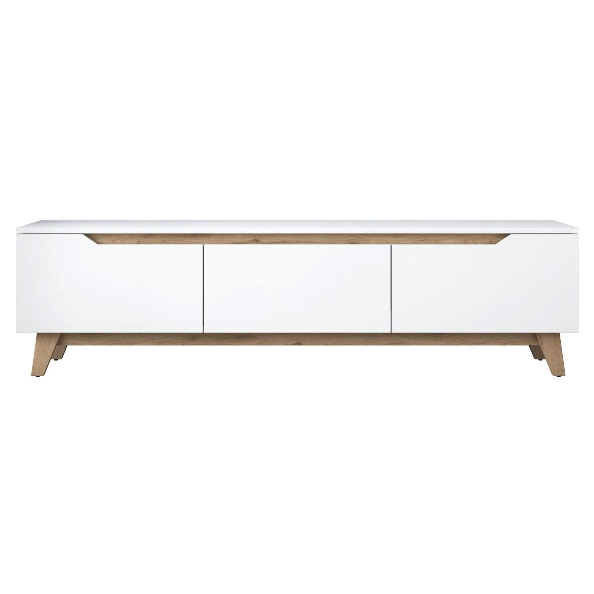 TV-MÖBEL mit 3 Türen weiß - L180 cm - Weiß, Holzwerkstoff (35/48.6/180cm) - Calicosy