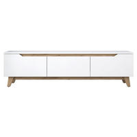 TV-MÖBEL mit 3 Türen weiß - L180 cm - Weiß, Holzwerkstoff (35/48.6/180cm) - Calicosy