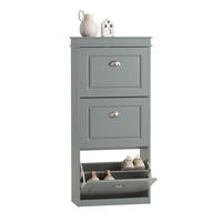 SCHUHSCHRANK Grau - Grau, Holzwerkstoff (53/117/24cm) - SoBuy