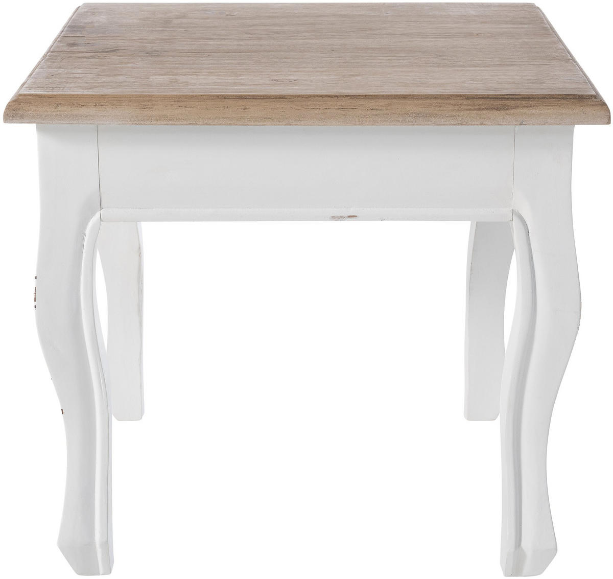 BEISTELLTISCH eckig 50/50/45 cm Holz natura/weiß - Eukalyptusholzfarben/Weiß, Holz (50/50/45cm) - CLP