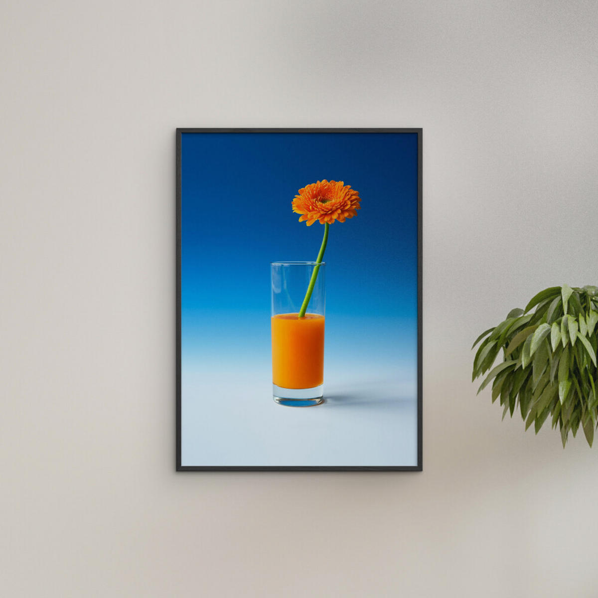 POSTER mit Rahmen Supermercat - Suck it up - Blau/Schwarz, Holz/Papier (30/40cm) - Poster&Frame
