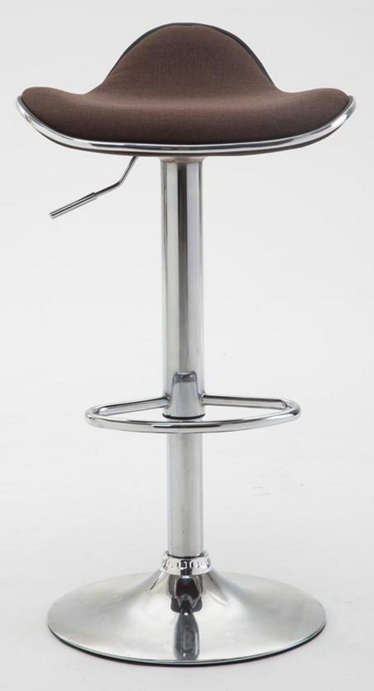 BARHOCKER 2er Set Stoff braun - Chromfarben/Braun, Textil/Metall (45/71/45cm) - CLP