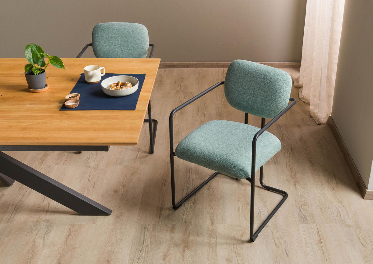 STUHL 100% Polyester 51 x 58 x 78 cm türkis POLSTERSTÜHLE - Türkis, Kunststoff (51/78/58cm) - Massivmoebel24