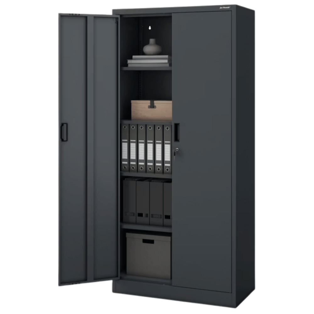 AKTENSCHRANK abschließbar KADO mit Flügeltüren 175x80x40cm Anthrazit - Anthrazit, Metall (80/175/40cm) - DELUKE