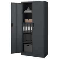 AKTENSCHRANK abschließbar KADO mit Flügeltüren 175x80x40cm Anthrazit - Anthrazit, Metall (80/175/40cm) - DELUKE
