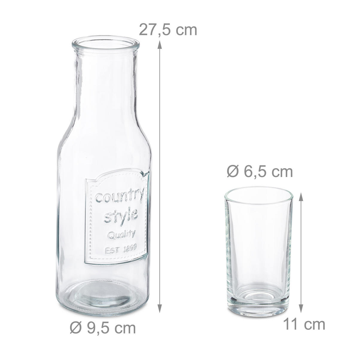 5-TLG.GLÄSERSET - Transparent, Glas (0.22L) - Relaxdays