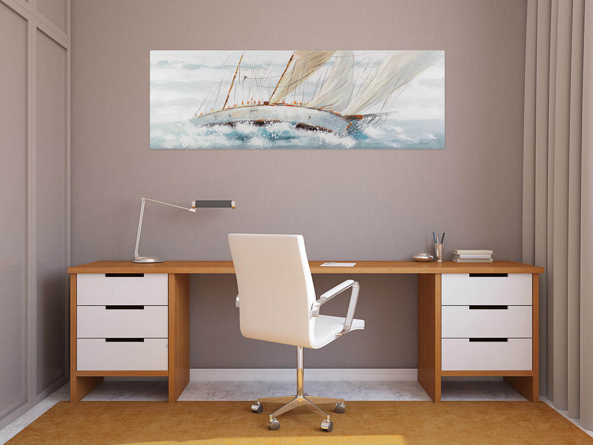 ÖLGEMÄLDE 150/50 cm - Weiß, Holz/Textil (150/50cm) - KUNSTLOFT