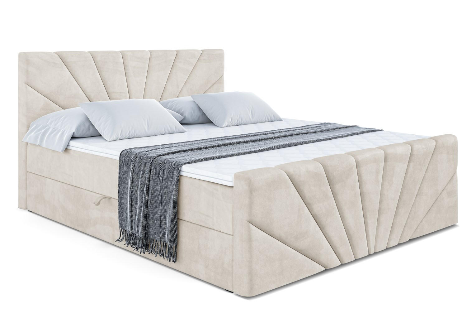 ALTDECOR AMERICKÁ postel MILTIO-Z – 120 × 200 cm – H4 – ecru