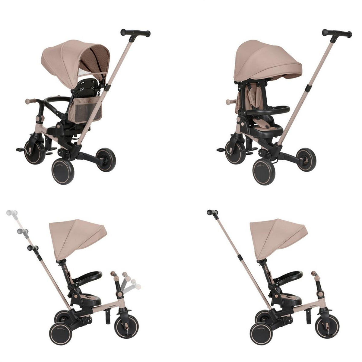 DREIRAD Aluma 5 in 1 Laufrad beige Schiebegriff Fußstütze Tragegriff Bremse - Beige, Metall (71/49/99cm) - Kikka boo