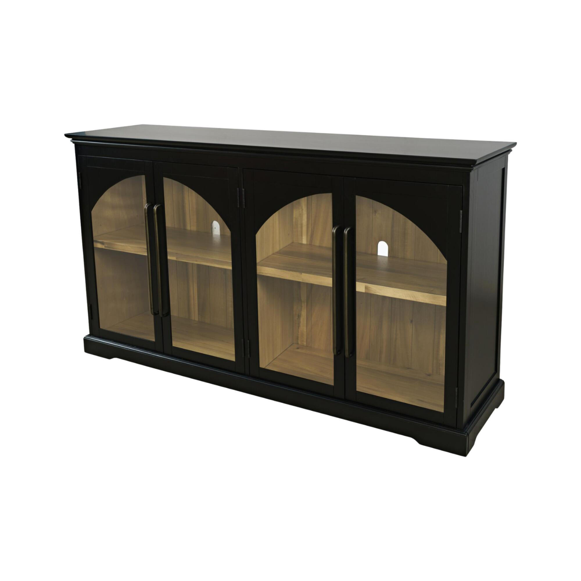 SIDEBOARD AVOLA Schwarz 165x43x92 cm - Schwarz, Holz (165/92/43cm) - FURNLUX