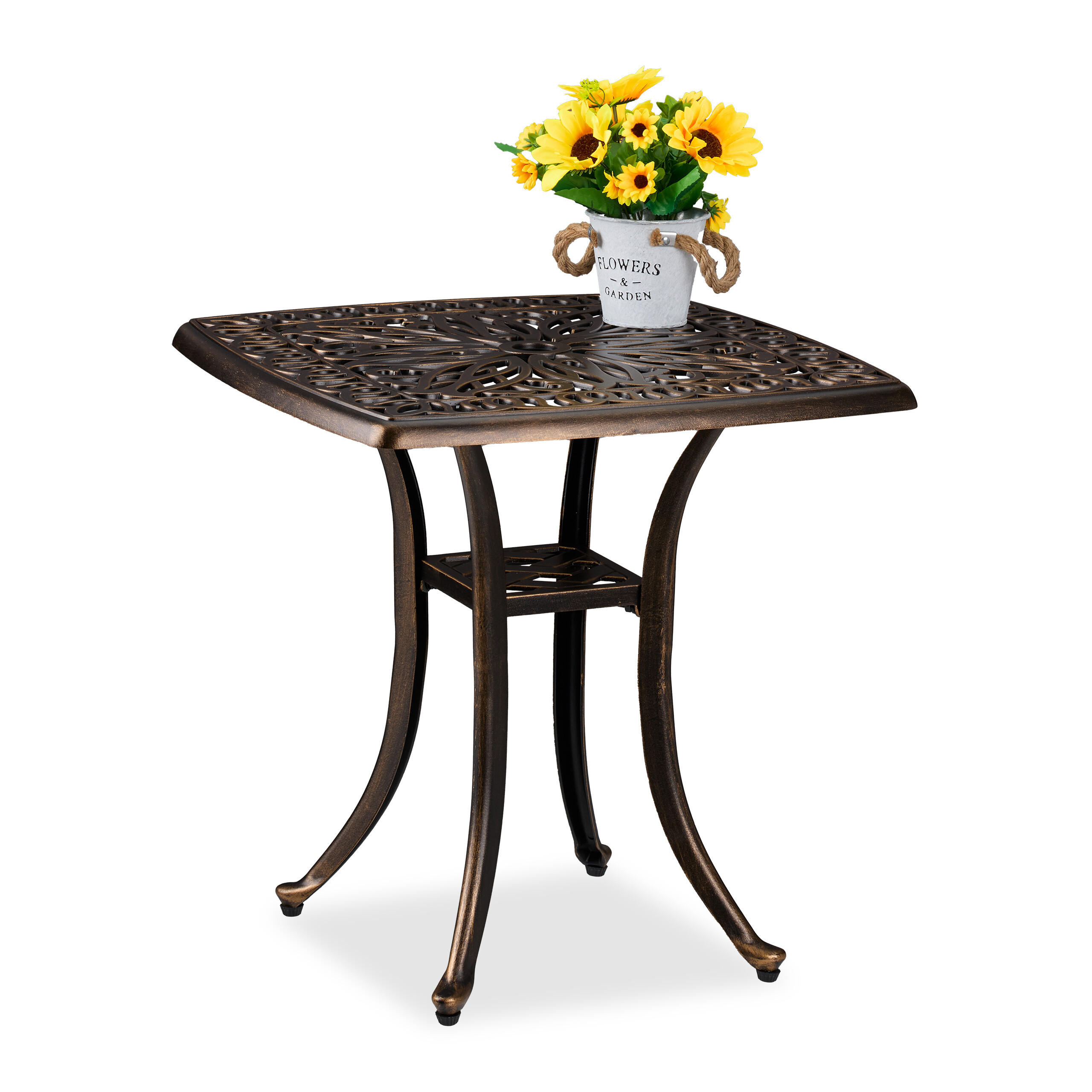 GARTENTISCH - Multicolor, Kunststoff/Metall (53.5/53.5/53cm) - Relaxdays