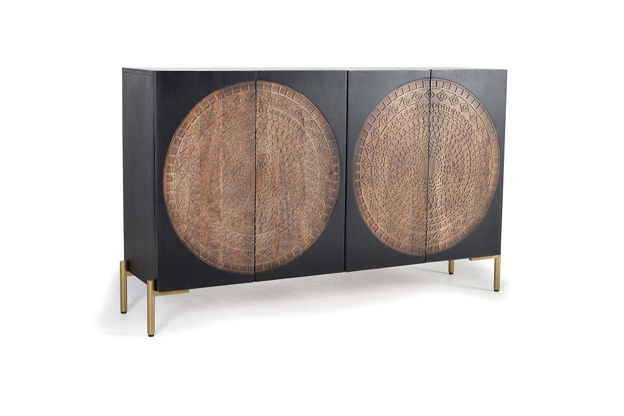 SIDEBOARD aus Mangoholz und Metall - Dunkelbraun, Holz (40/90/145cm) - Giner y Colomer