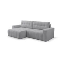 ECKSOFA Masina Hellgrau, Schlafsofa aus Cordstoff - Hellgrau, Holzwerkstoff (245/143cm) - Bettso