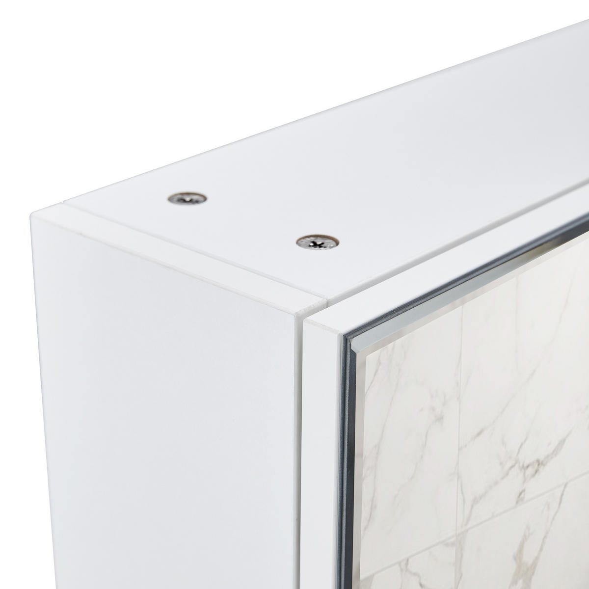 SPIEGELSCHRANK Weiß wandhängend mit Spiegeltür und Stauraum 55/13/56 cm - Transparent, Holzwerkstoff (55/56/13cm) - PANGIVO