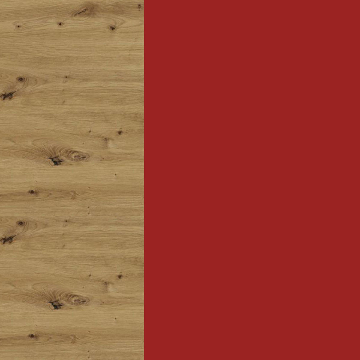 UNTERSCHRANK Brerra D1D/40 40 / 50 / 82 cm - Rot/Eiche Artisan, Holz/Holzwerkstoff (40/82/50cm) - Feldmann-Wohnen