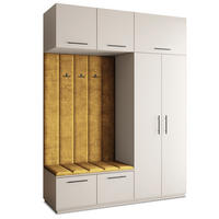 GARDEROBENSCHRANK REMA 180/240/60 cm Modern Garderobe-Set Kaschmir - Kaschmir/Gelb, Holzwerkstoff (180/240/60cm) - MASSENO