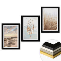 WANDBILDER 3er-Set - 20x30 cm Schwarzer Rahmen - Wolkenmeer, Traumfänger, Gras - Schwarz, Kunststoff (20/30cm) - ArtPrintCave