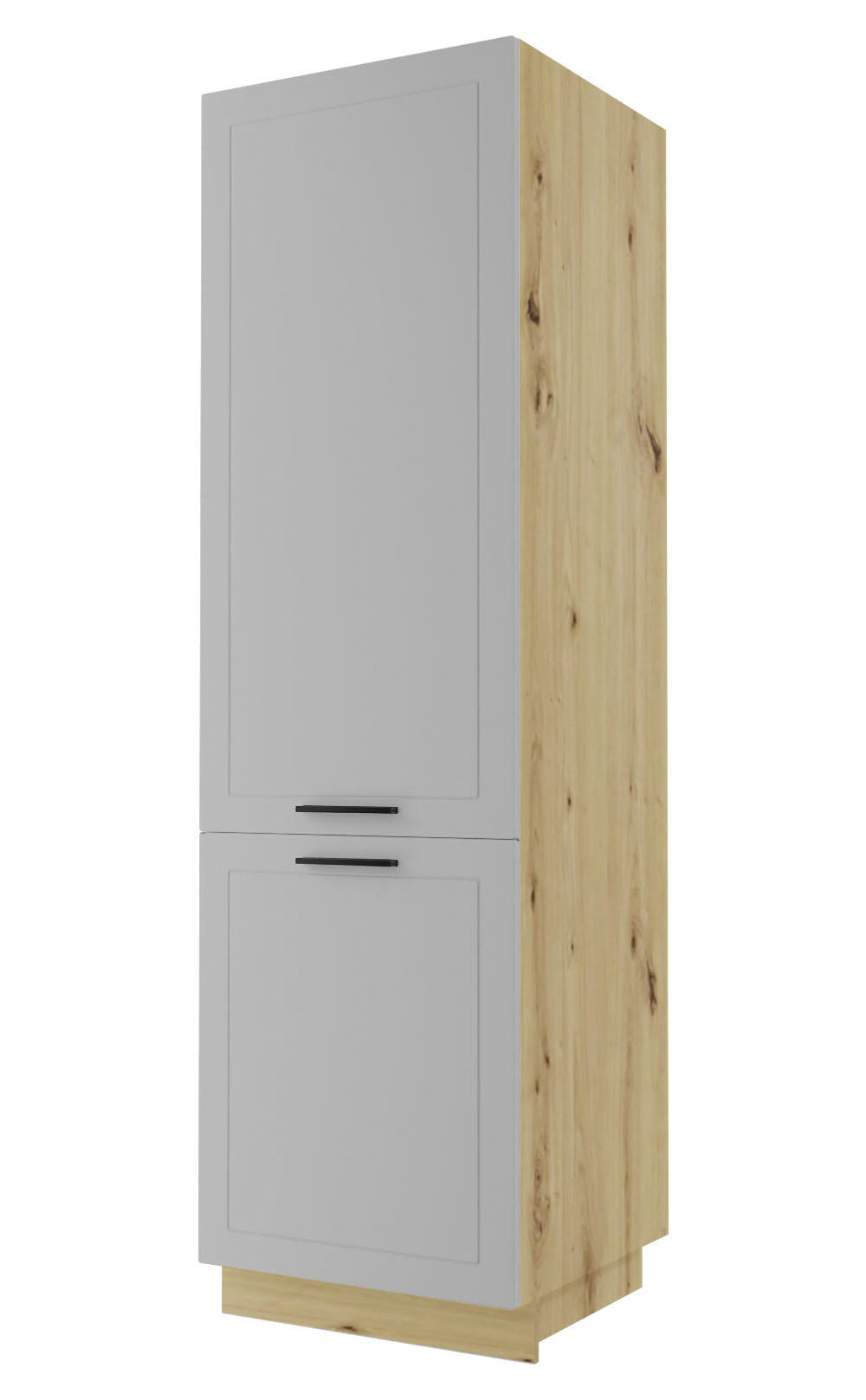 Feldmann-Wohnen Kühlschrankumbau Grau, Eiche Artisan 60x207x59 cm