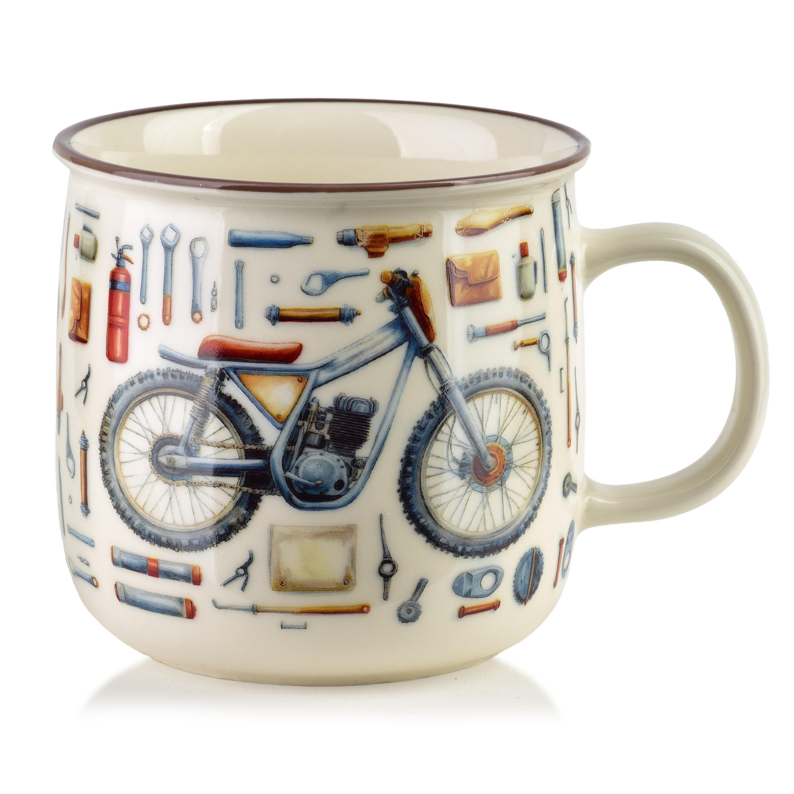 KUBEK Norman 450 ml 9,6x13x9,3 cm porcelán - hnedá, keramika (0.45L) - Mondex