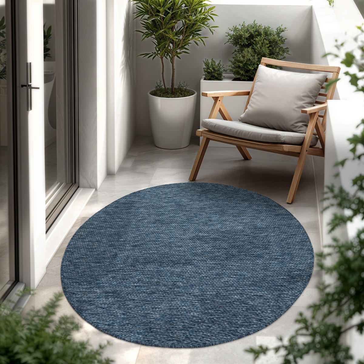 OUTDOORTEPPICH 120/120 cm Venedig 165 - Blau, Textil (120/120cm) - Paco Home