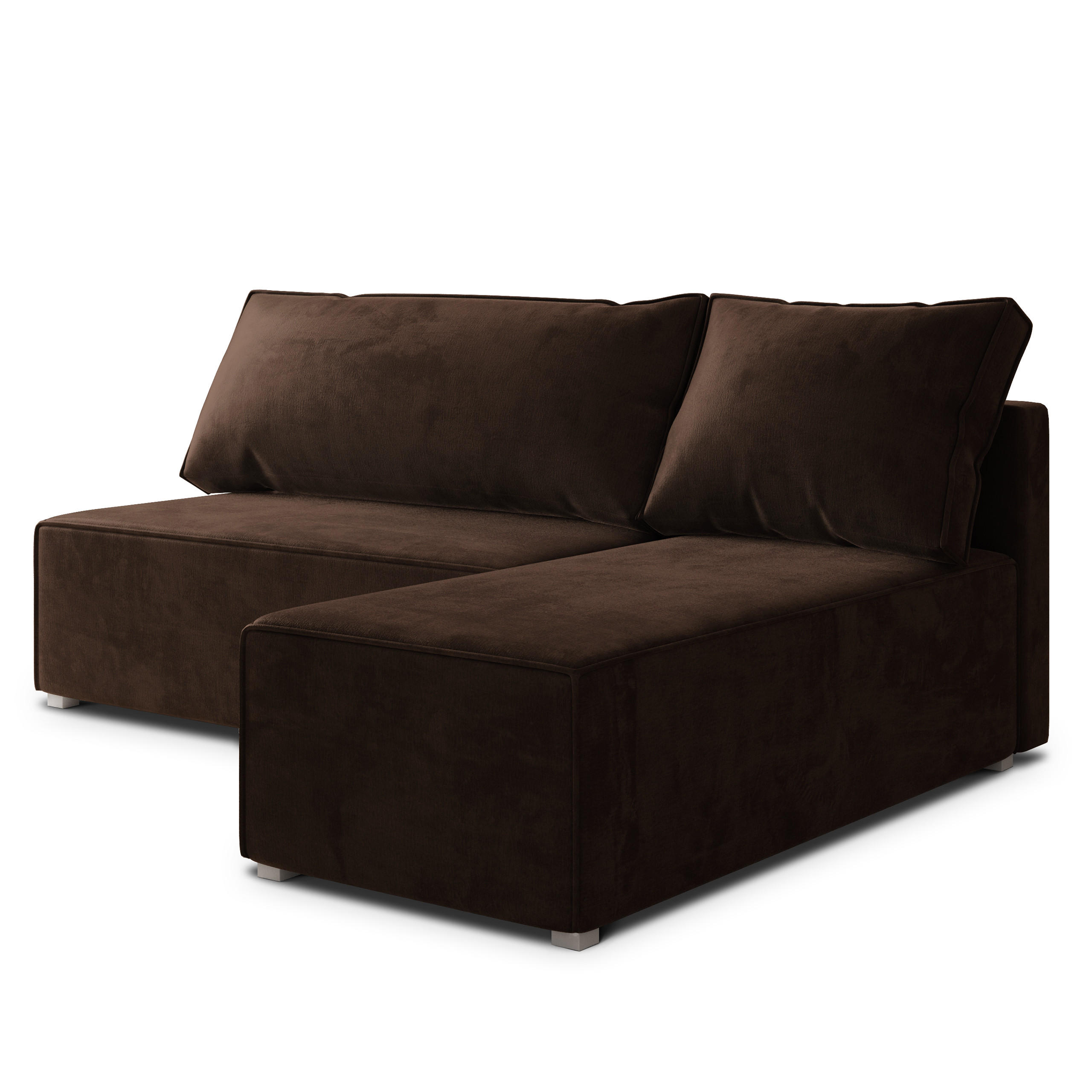 ROHOVÁ SEDAČKA BRISO hnědá - šedá/hnědá, dřevo/textil (200/140cm) - MASSENO