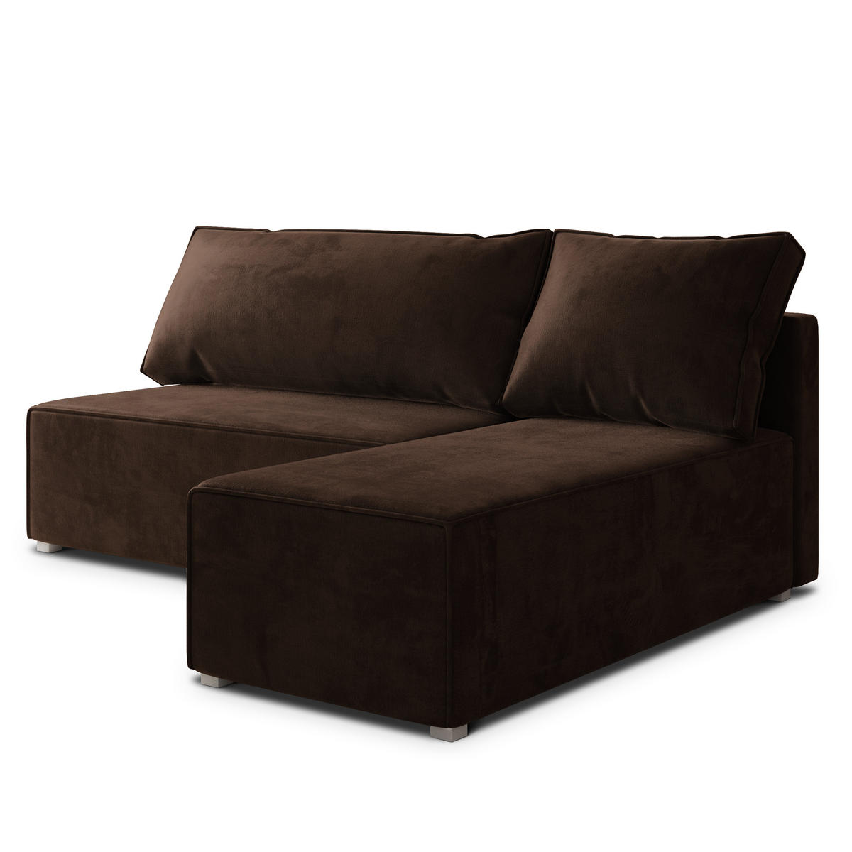 ROHOVÁ SEDAČKA BRISO hnědá - šedá/hnědá, dřevo/textil (200/140cm) - MASSENO