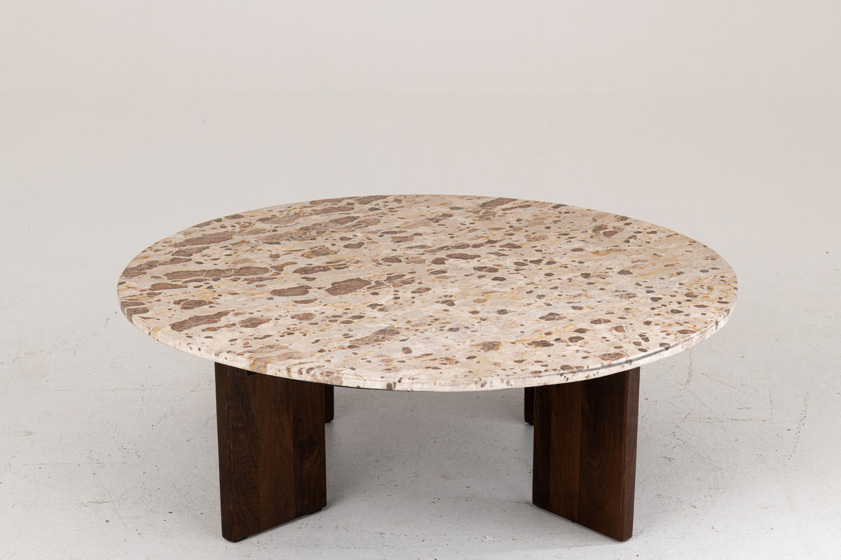 COUCHTISCH MATHILDE MARMOR Natürliche - Naturfarben, Stein (90/90/30cm) - J-Line