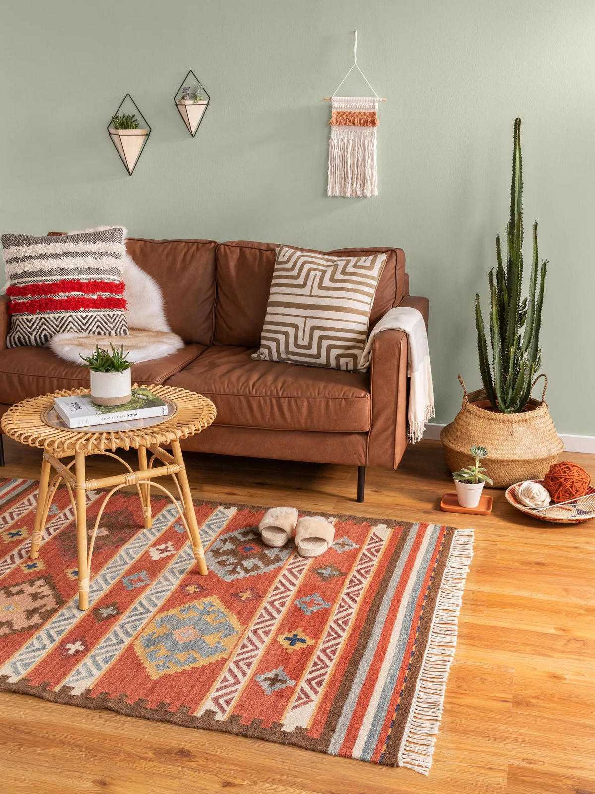 KELIM handgewebt Zohra Multicolor/Rot 200x300 cm - Multicolor, Textil (200/300cm) - benuta Pure