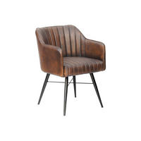 STUHL Echtleder (Büffel) 54 x 61 x 76 cm braun IRON LABEL #11 - Braun, Leder (54/76/61cm) - Massivmoebel24