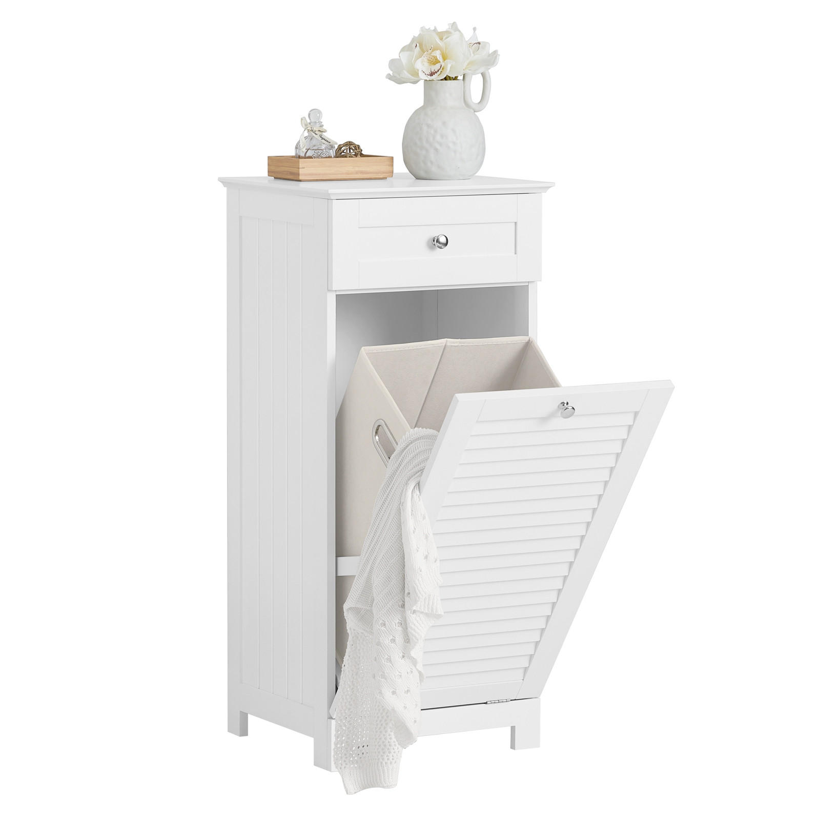 WÄSCHESCHRANK Weiß - Weiß, Holzwerkstoff (40/90/38cm) - SoBuy