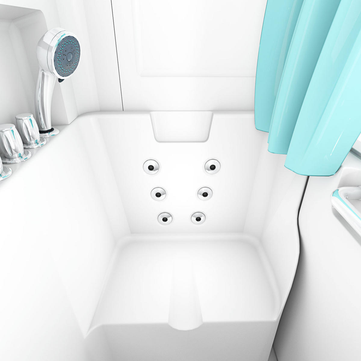 DUSCHE Whirlpool mit Tür S02D-WP-TH-A-R - Weiß, Glas/Kunststoff (78/100/205cm) - AcquaVapore by Sandra Jentho