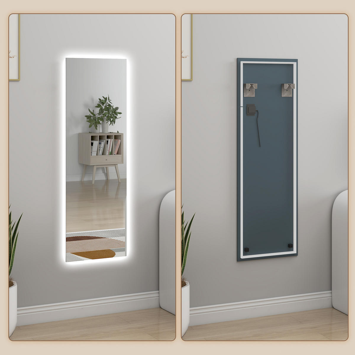 WANDSPIEGEL LED DE-17942 rahmenlos - Transparent, Glas (40/120/3cm) - ComfortXL