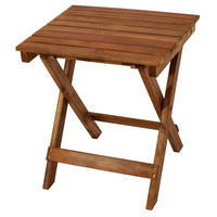 KLAPP-BEISTELLTISCH Plymouth - 38x43cm - Höhe 47,5cm Akazie geölt. - Braun, Holz (43/38/47.5cm) - TPFGarden