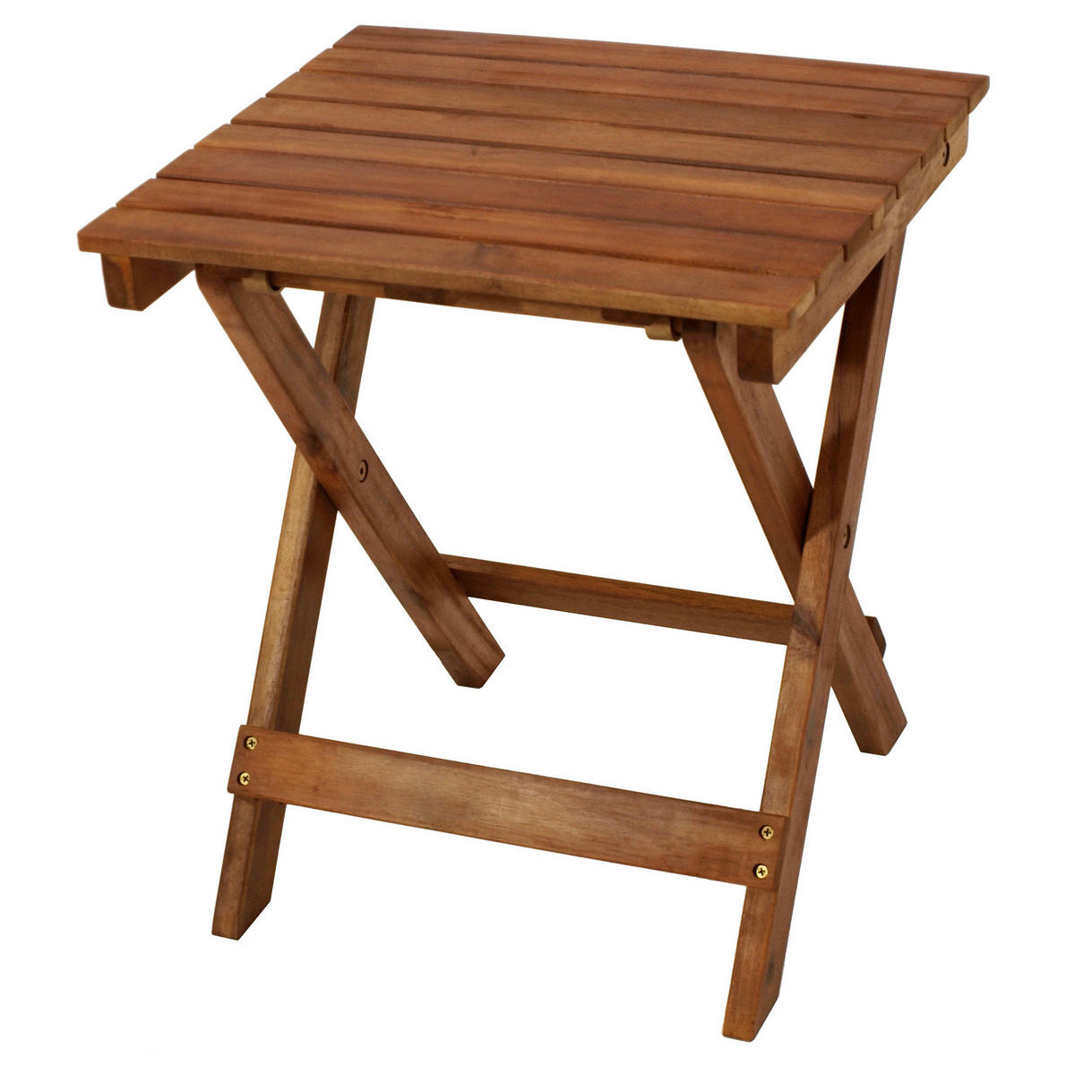 KLAPP-BEISTELLTISCH Plymouth - 38x43cm - Höhe 47,5cm Akazie geölt. - Braun, Holz (43/38/47.5cm) - TPFGarden