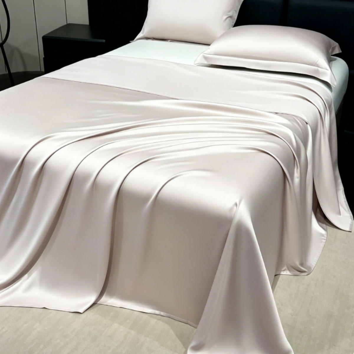 BETTWÄSCHE,CHAMPAGNERROSA, Eisseidenstoff, 230 x 160 cm - Silberfarben, Textil (160/230cm) - Authentics