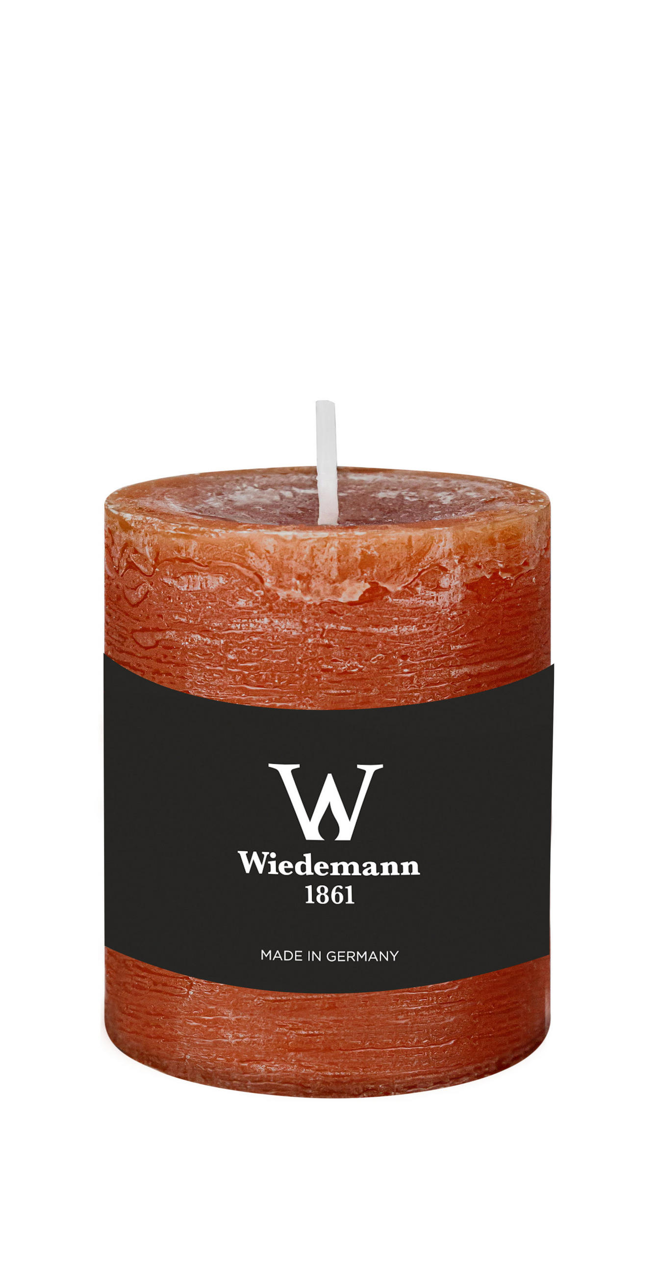 STUMPENKERZE Rustik Marble Style Dukat 80 x Ø 68 mm, 1 Stück - Terra cotta, Paraffin (8cm) - Wiedemann Kerzen