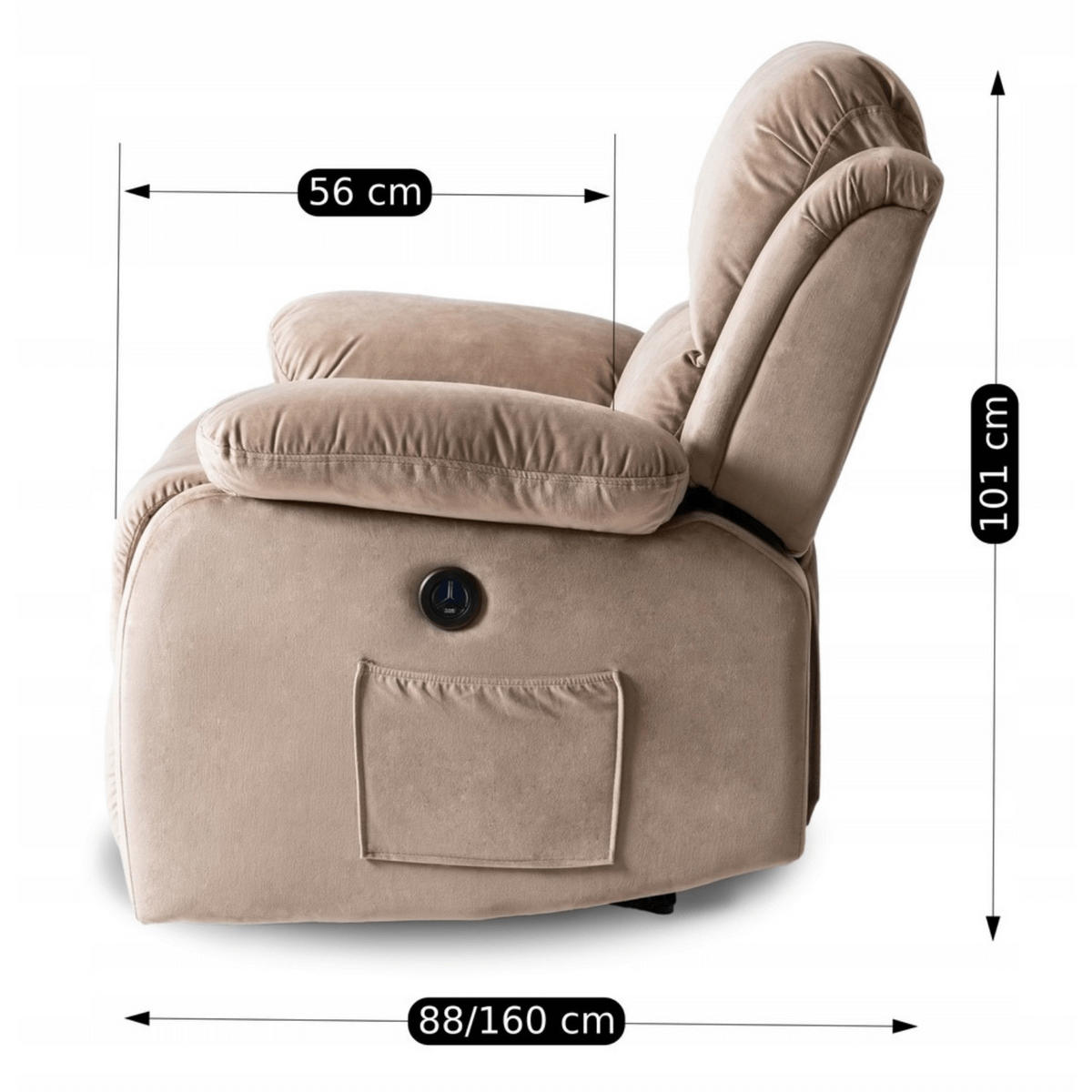 RELAXSESSEL ARON fürs Wohnzimmer Beige - Beige, Holz/Textil (83/101/88cm) - makarowski meble