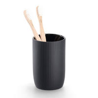 ZAHNBÜRSTENBECHER Keramik Ø 7,7 cm - Schwarz, Keramik (7.7/12/7.7cm)