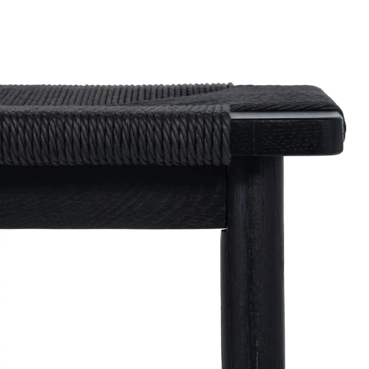 SITZBANK 110/35/47 cm Rattan / Eiche Schwarz - Schwarz, Holz/Papier (110/47/35cm) - Furnhouse